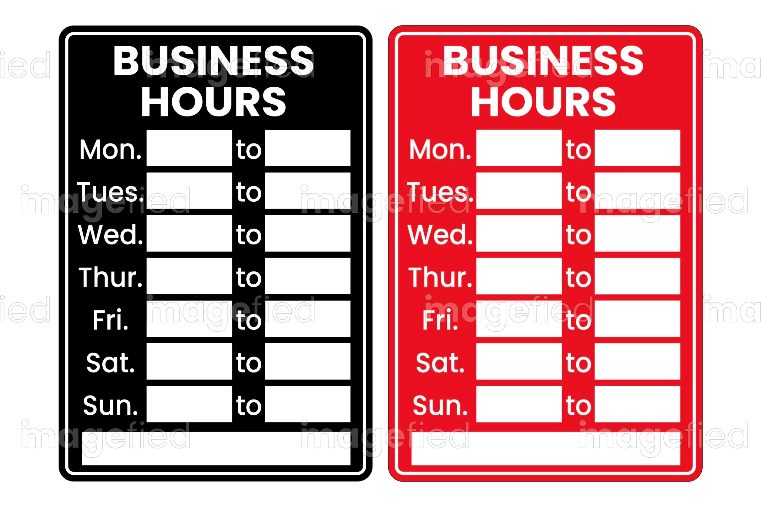 Business Hours Sign Stickers Printable Digital Downloadable Files Imagefied