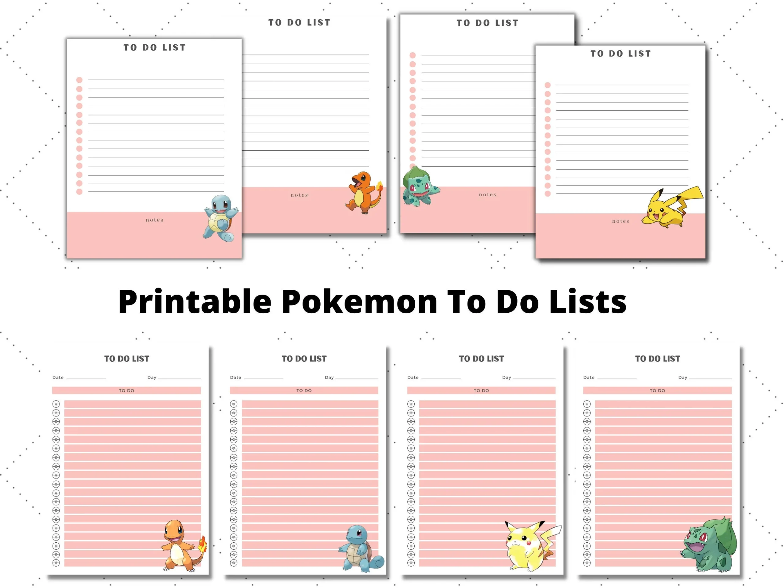 Buy Pokemon Gen 1 Pikachu To Do Lists Printable Digital Download Online In India Etsy