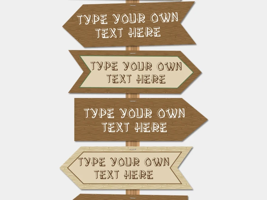 Camping Party Directional Signs Template Printable Direction Arrows