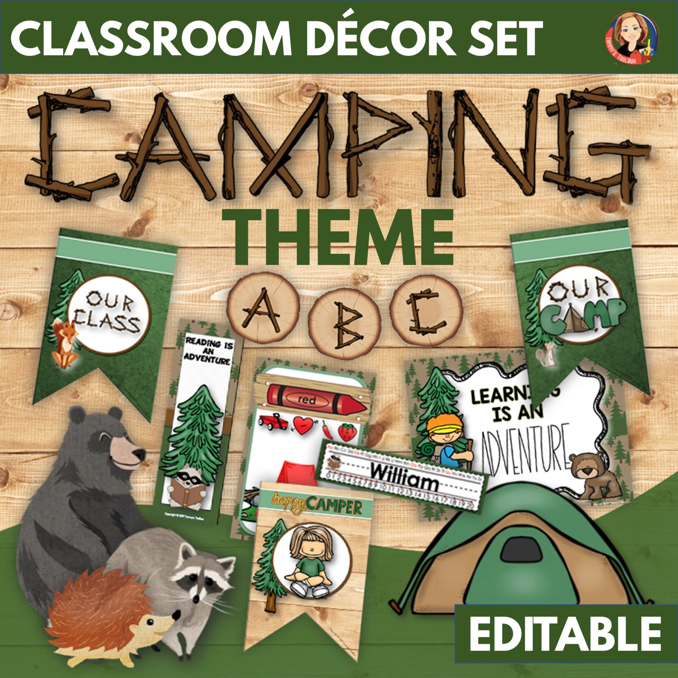 Camping Theme Editable Classroom Decor Made By Teachers