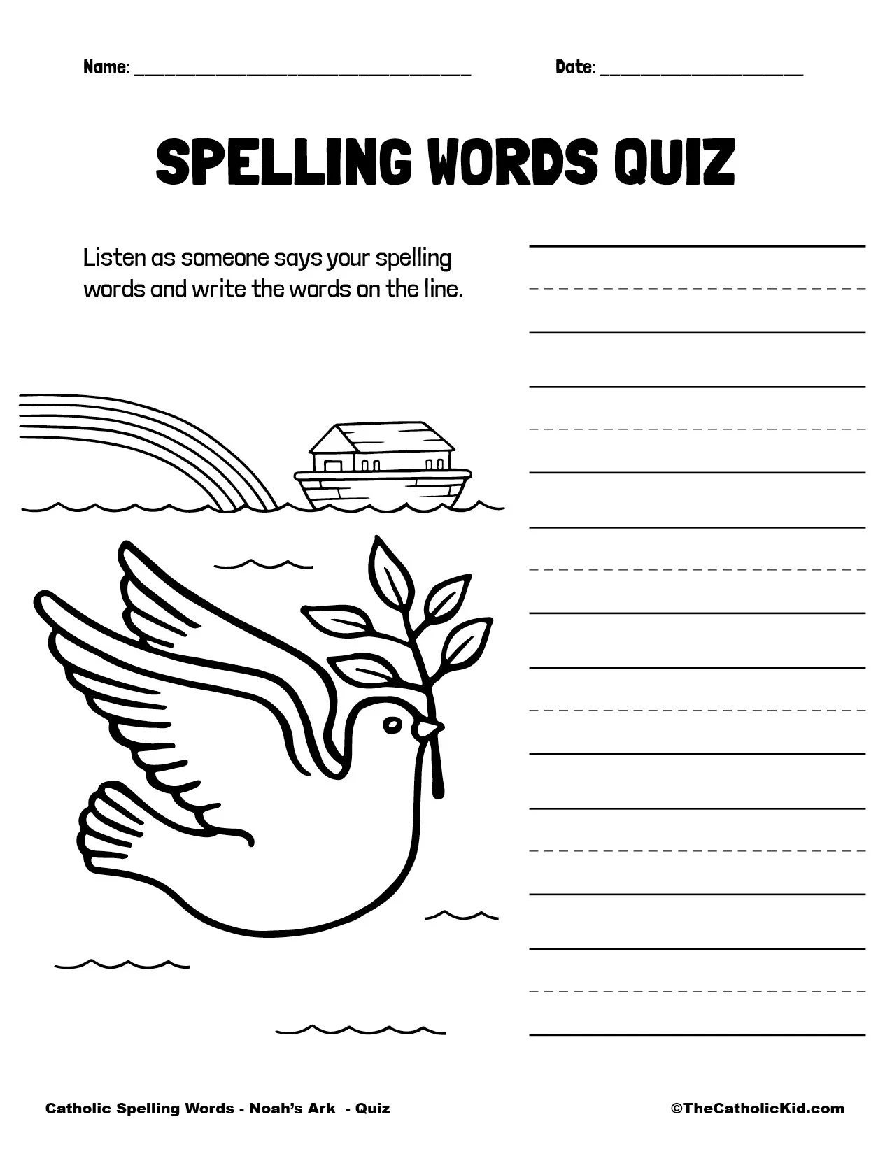 Noah Ark Printable Quiz