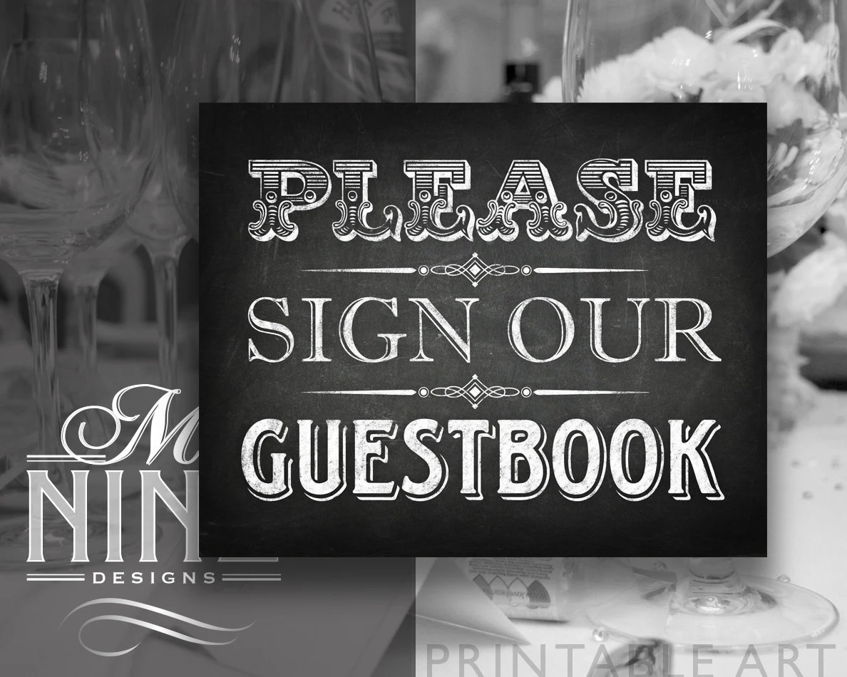 Sign Our Guestbook Chalkboard Printable