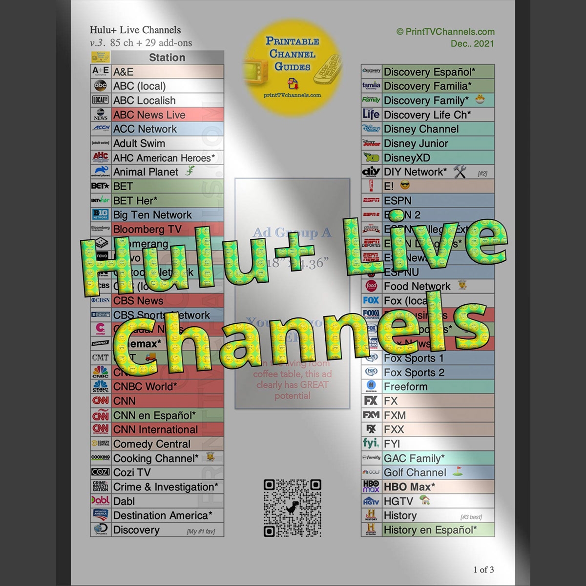 Channel Lineup Hulu Programming Guide Hulu Live Tv Guide Hulu Channels With Disney Plus Hulu Plus