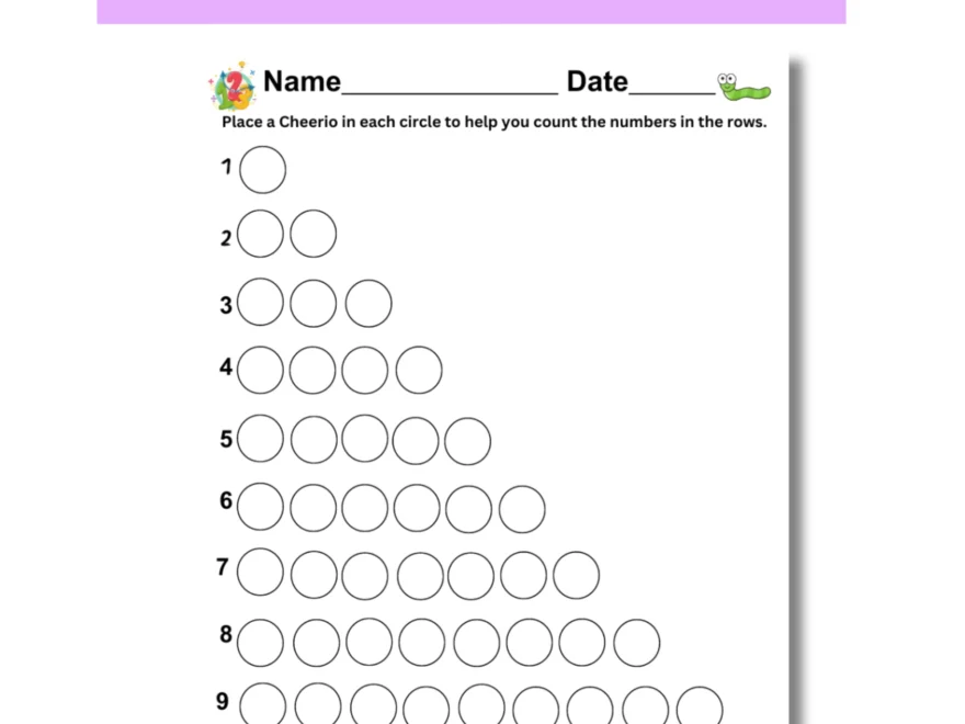 Cheerio Counting Mat At Home With Zan Printables