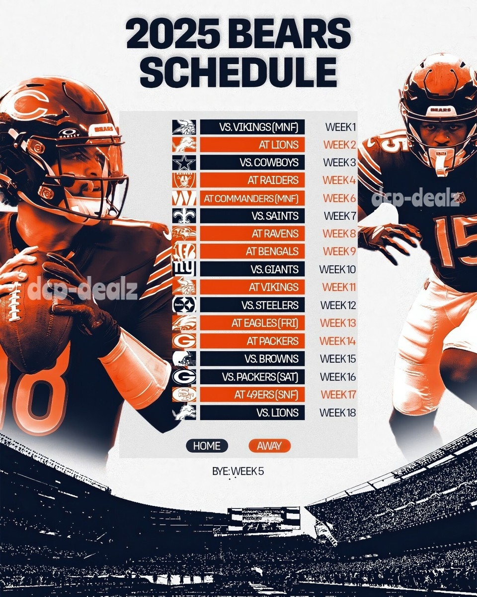 Printable Chicago Bears Schedule
