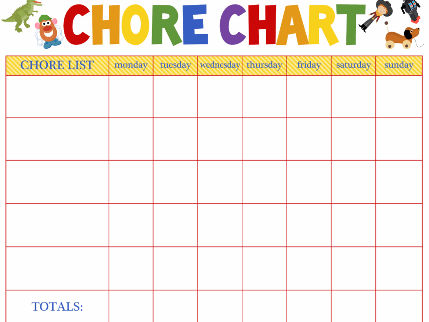 Chore Chart Blank Becca Paro