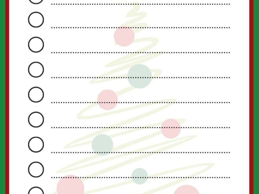 Christmas Gift Wish List For Kids Printable