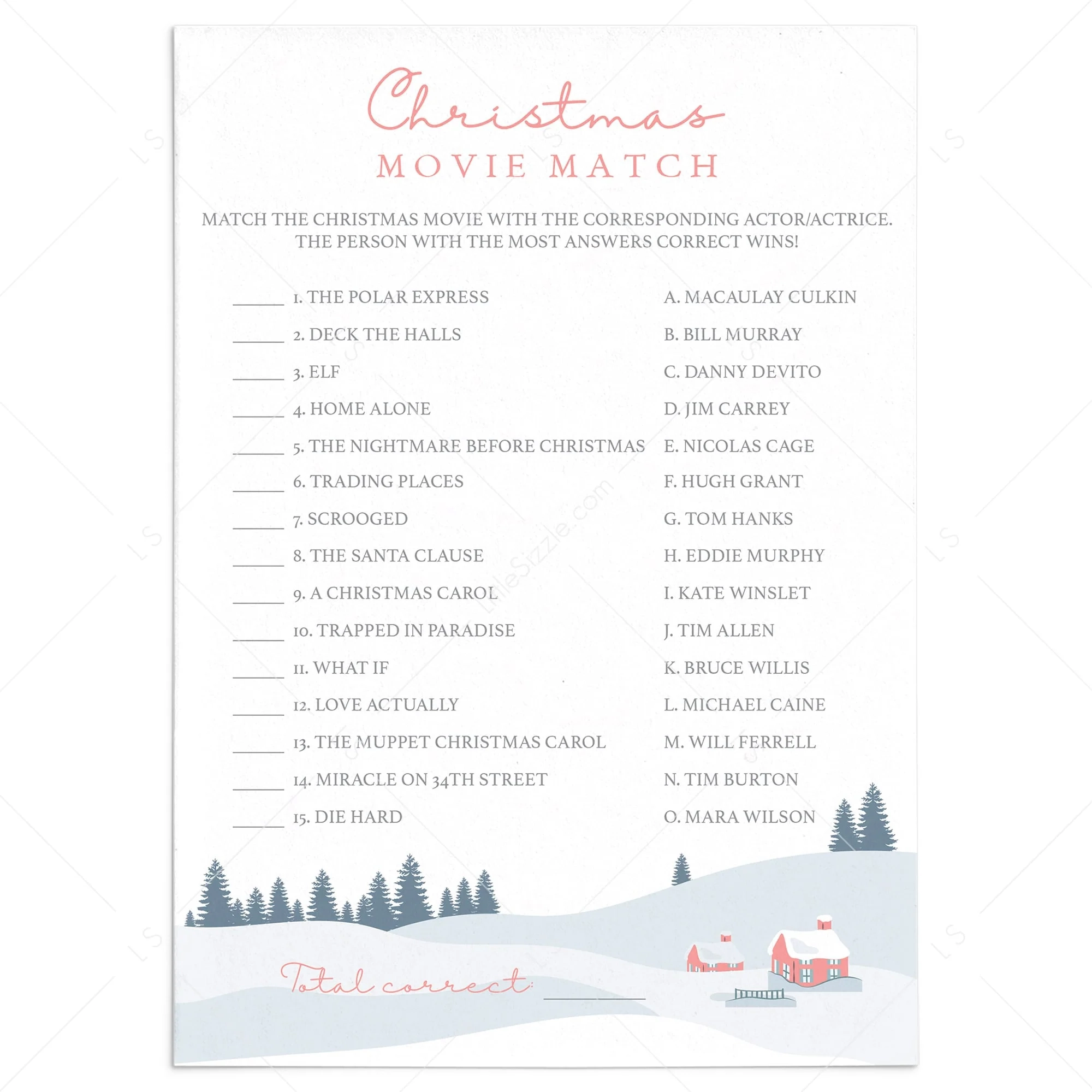 Film Images Quiz Printable
