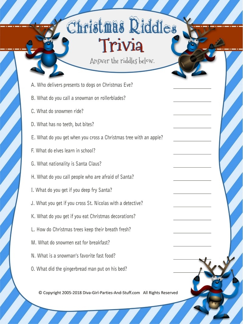 Free Printable Trivia For Divas