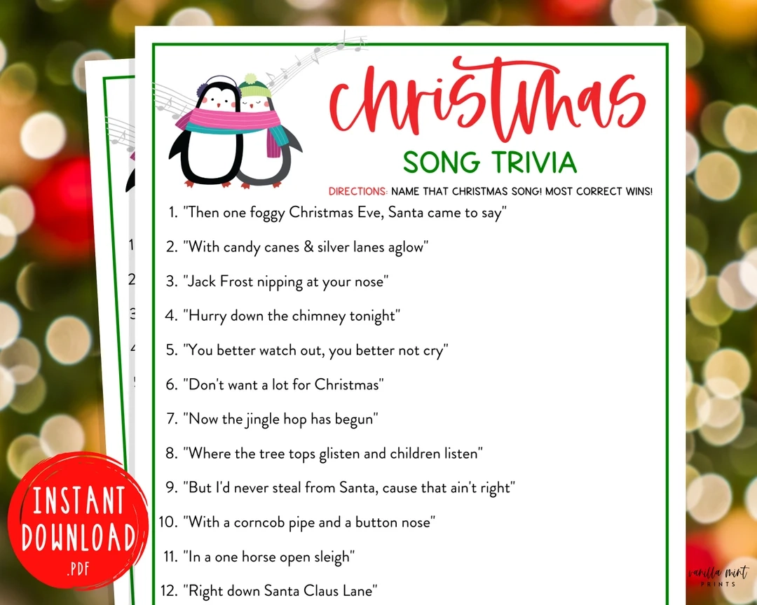 Printable Christmas Music Trivia