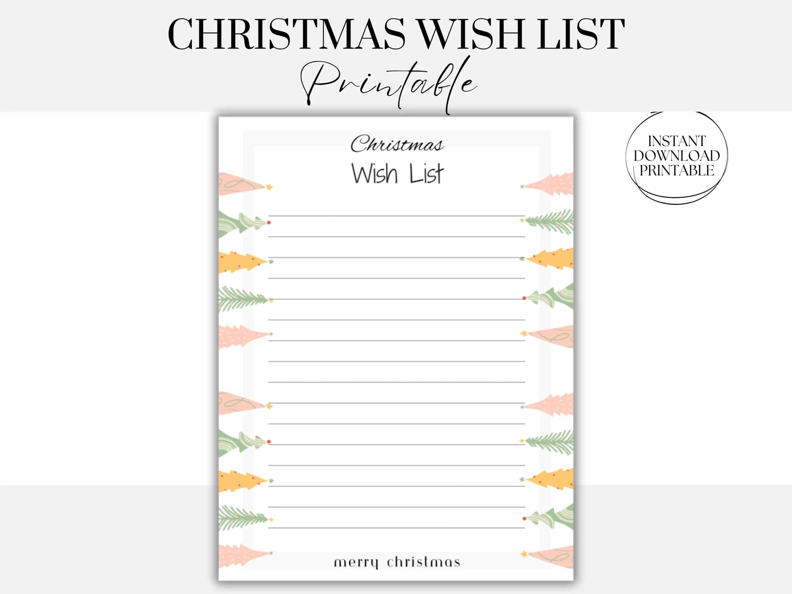 Christmas Wish List Printable Christmas Instant Download Wish List Printable Christmas Gift List Santa Wish List Holiday Wish List For Kids Etsy