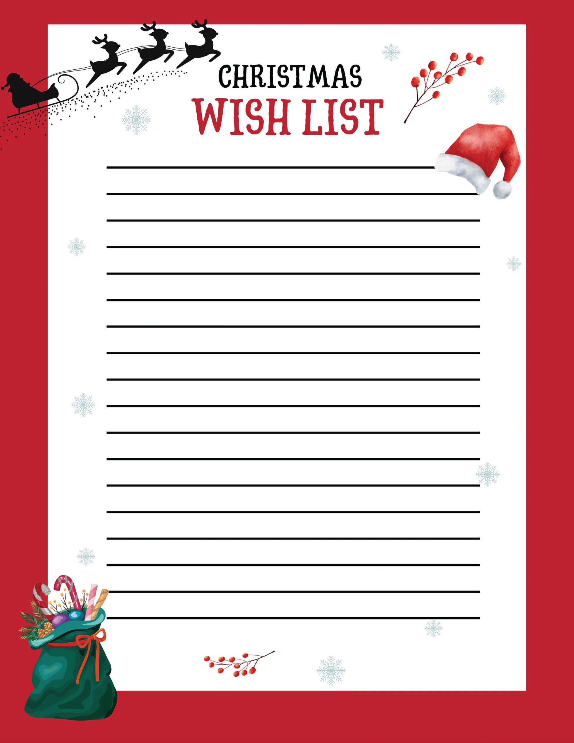 Printable Christmas Wish Lists