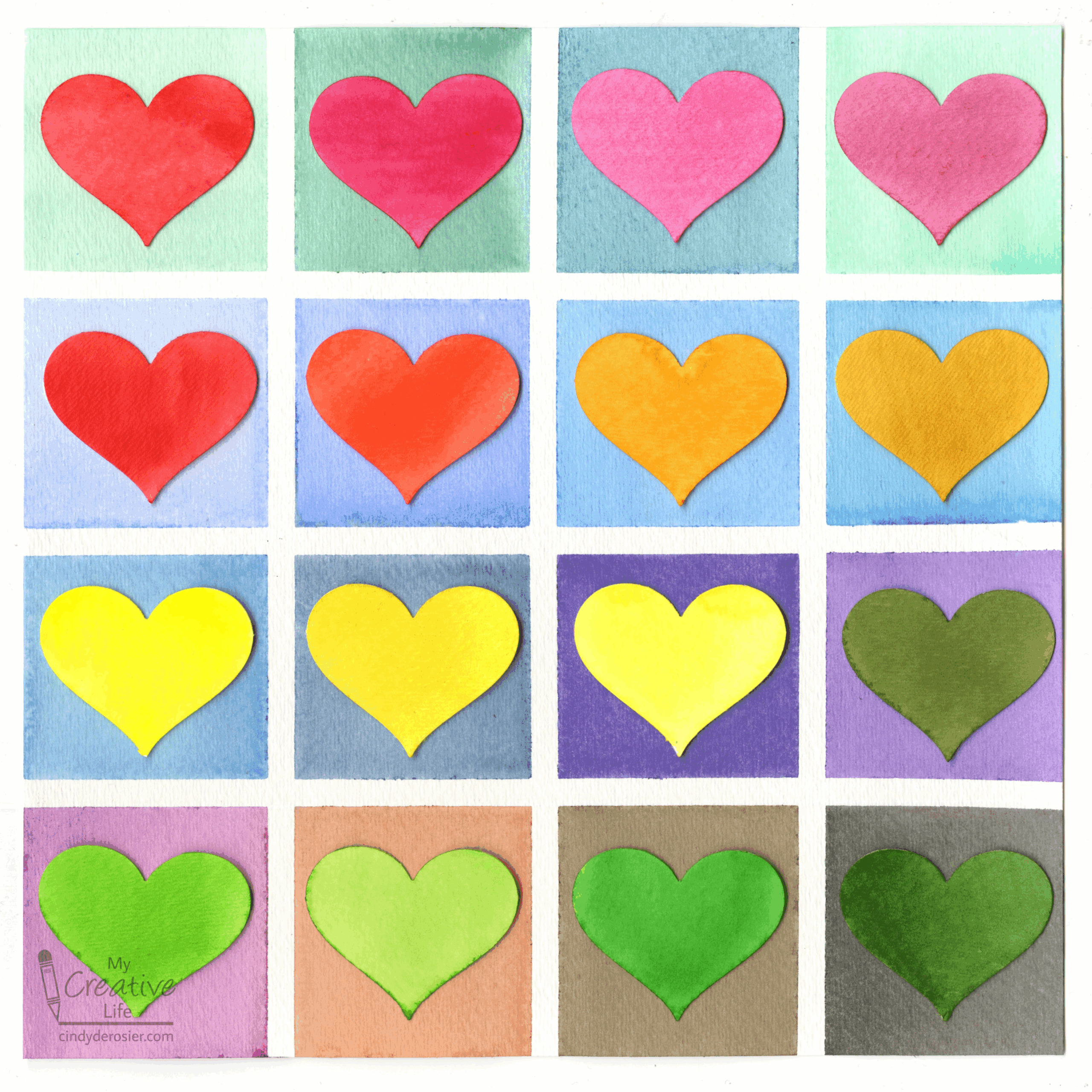 Cindy DeRosier My Creative Life Heart Art Color Chart