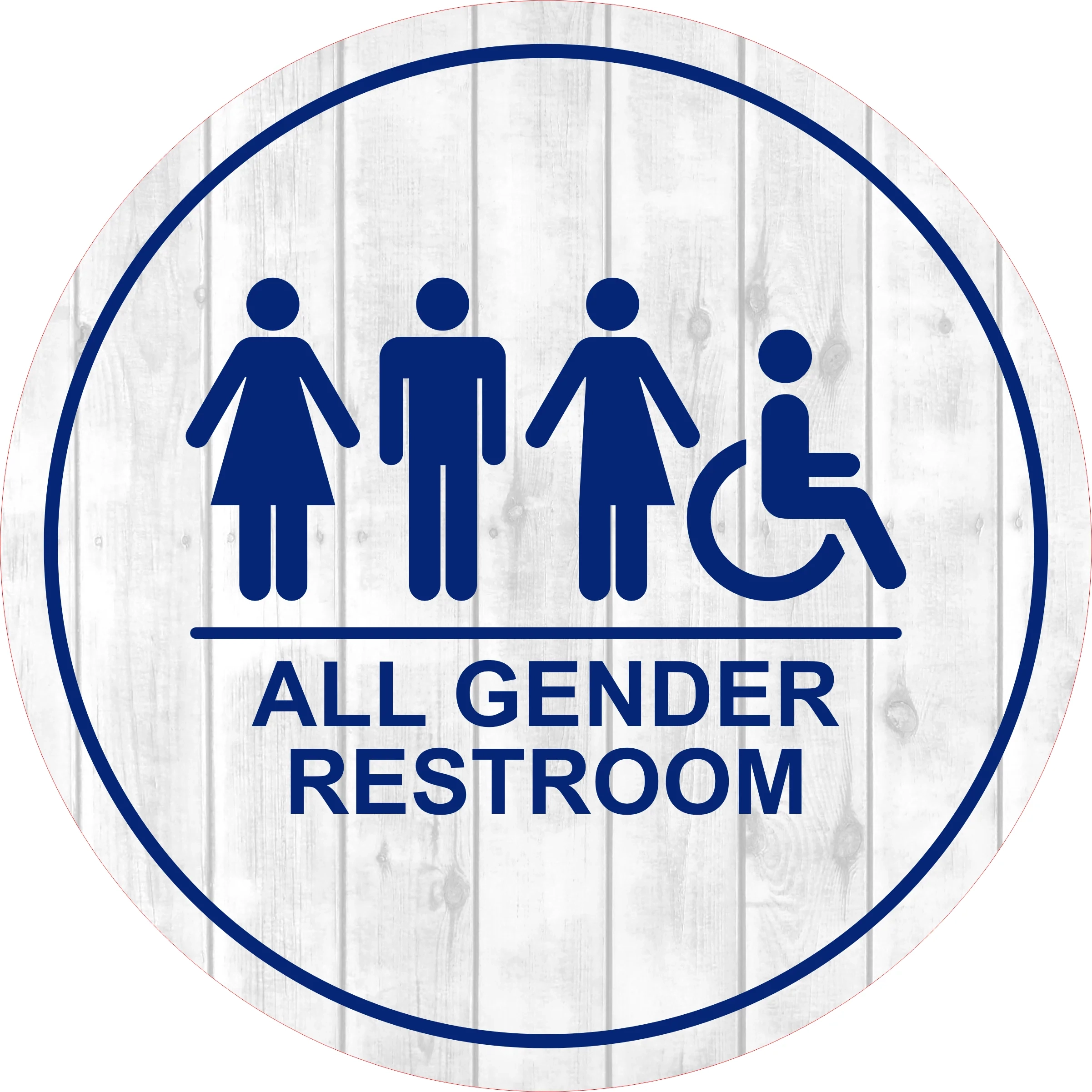 Circle Plus All Gender Restroom Wall Or Door Sign Easy Installation All Quality