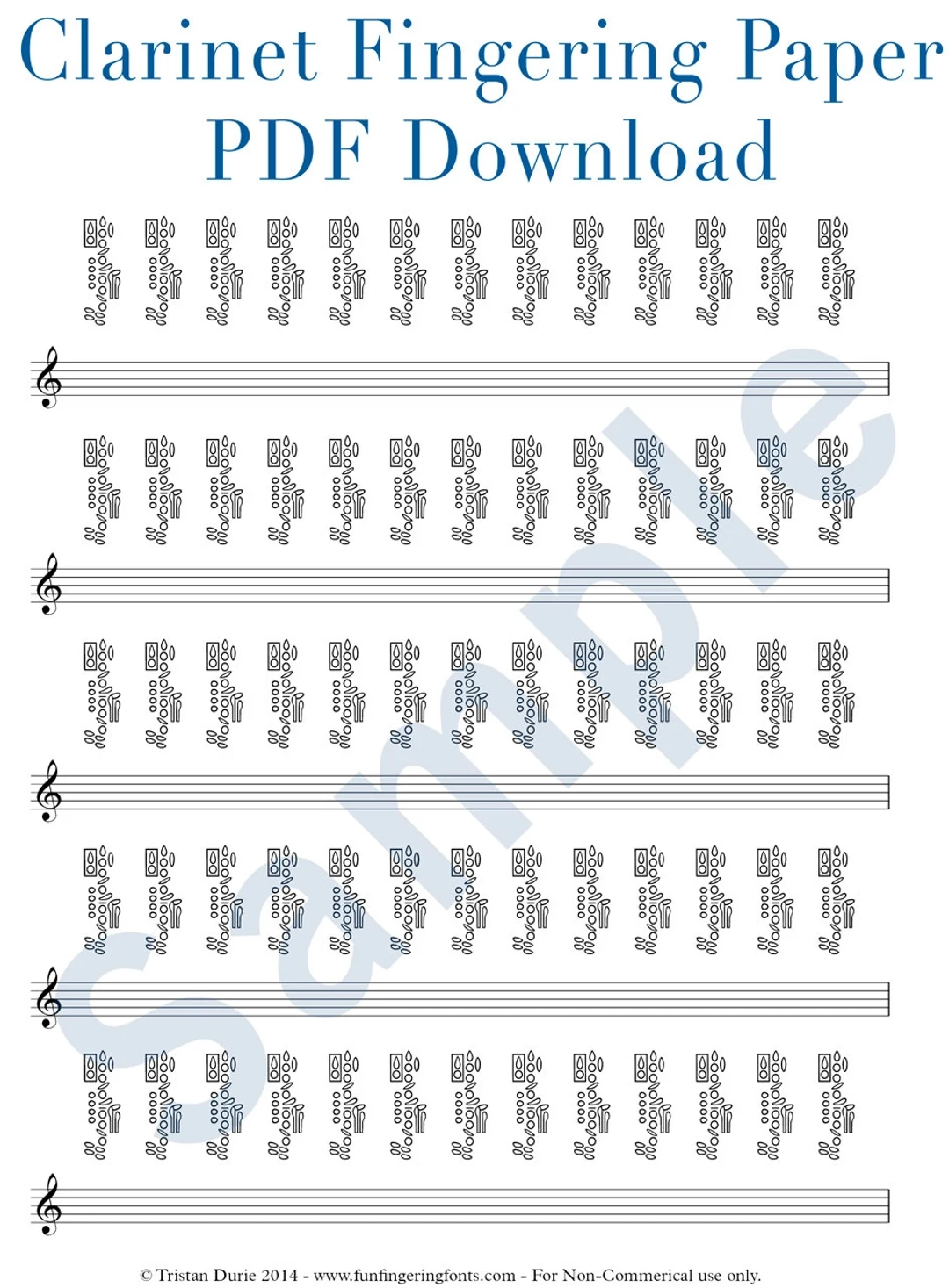 Clarinet Fingering Paper Download And Printable PDF Great For Clarinetists And Teachers Etsy Finland