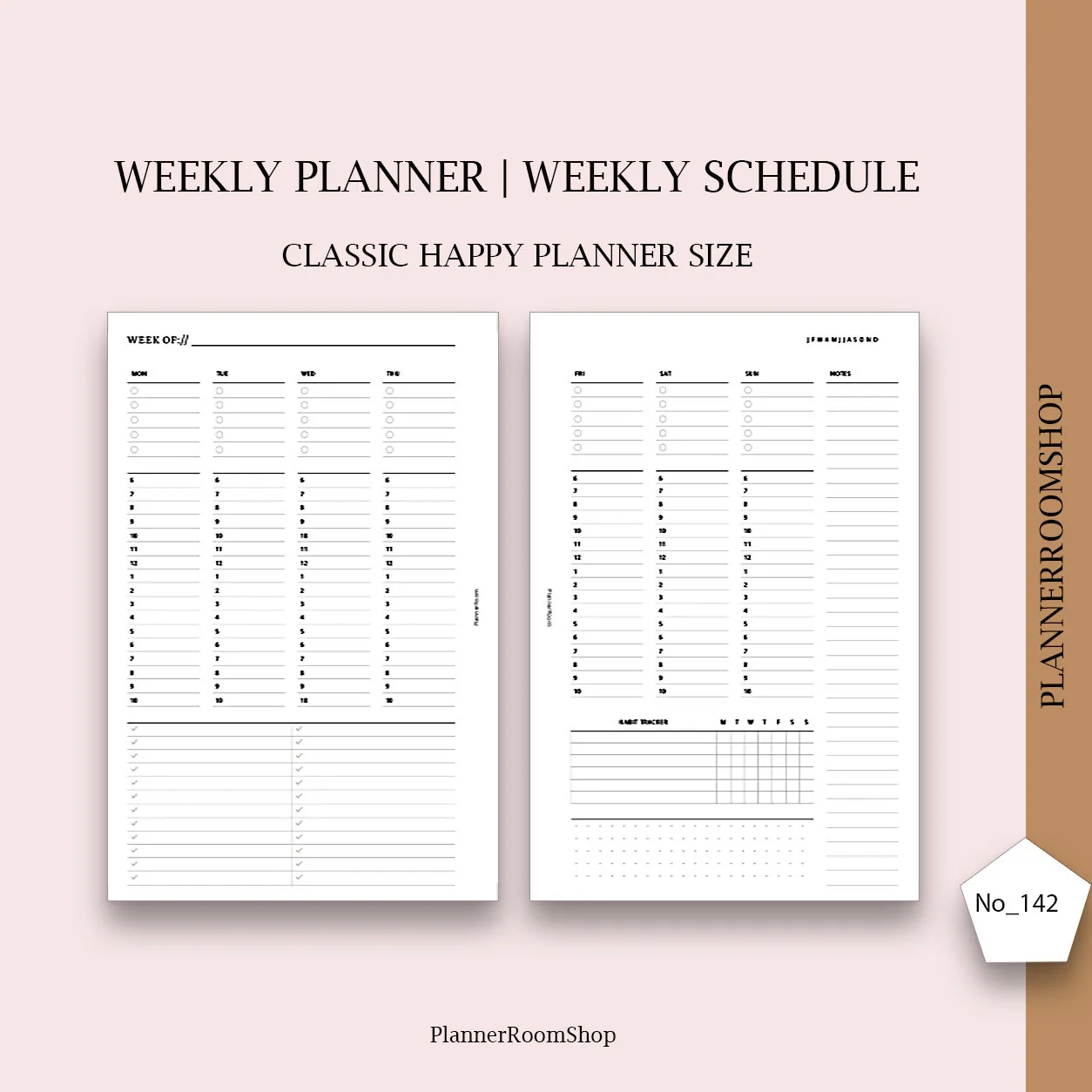 Classic Happy Planner Hourly Happy Planner Inserts Printable Happy Planner Hourly Inserts Weekly Hourly Inserts Happy Planner Printable Etsy