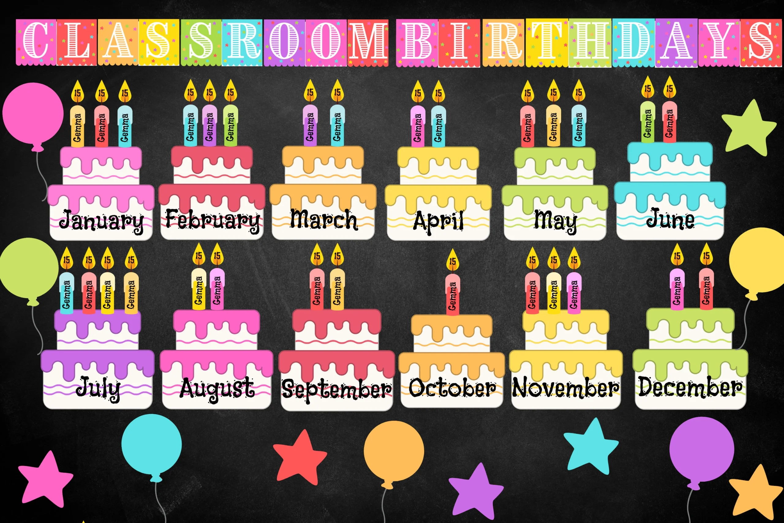Printable Birthday Sign Preschool Classroom