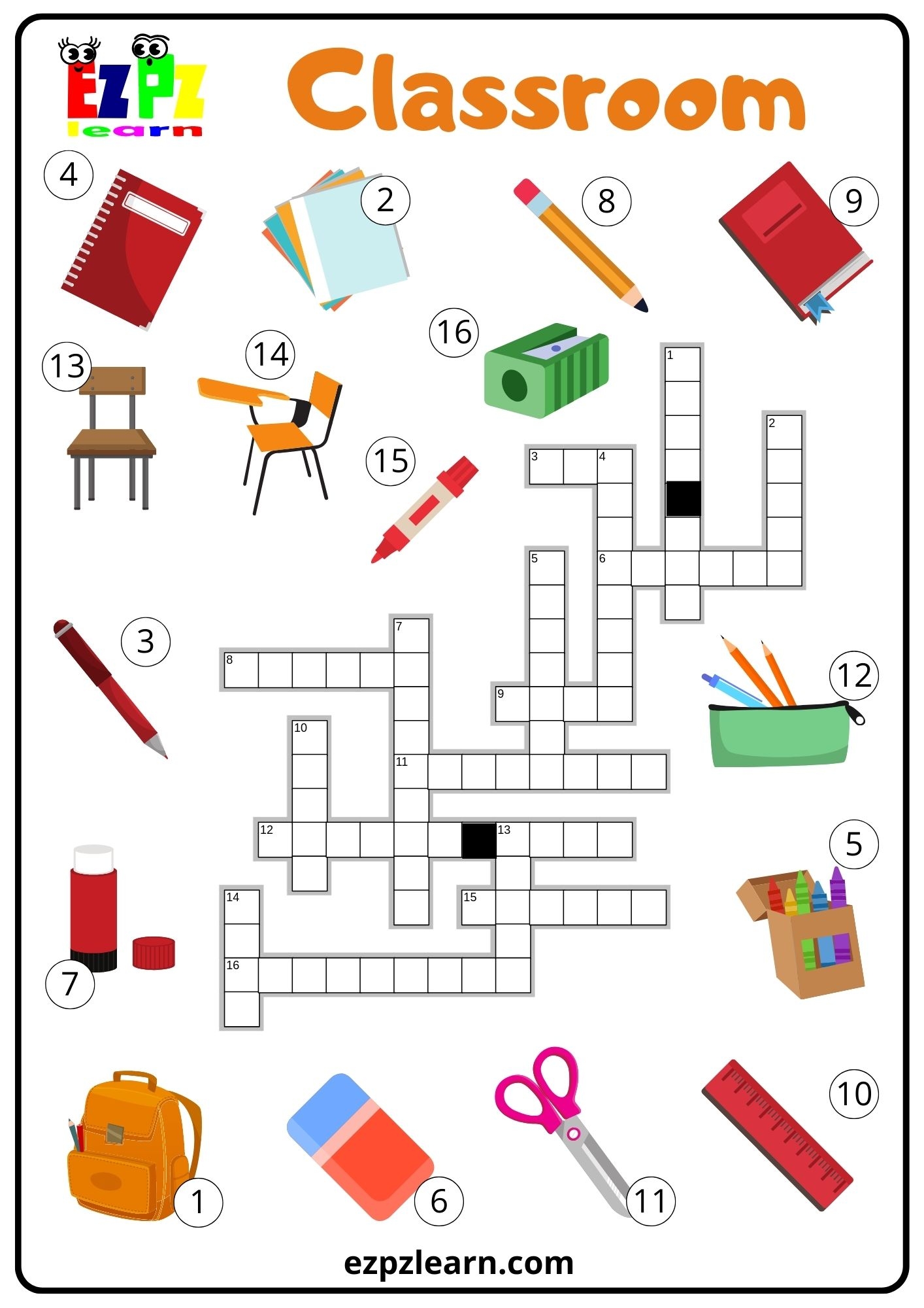 Printable Student Crosswords With Word List