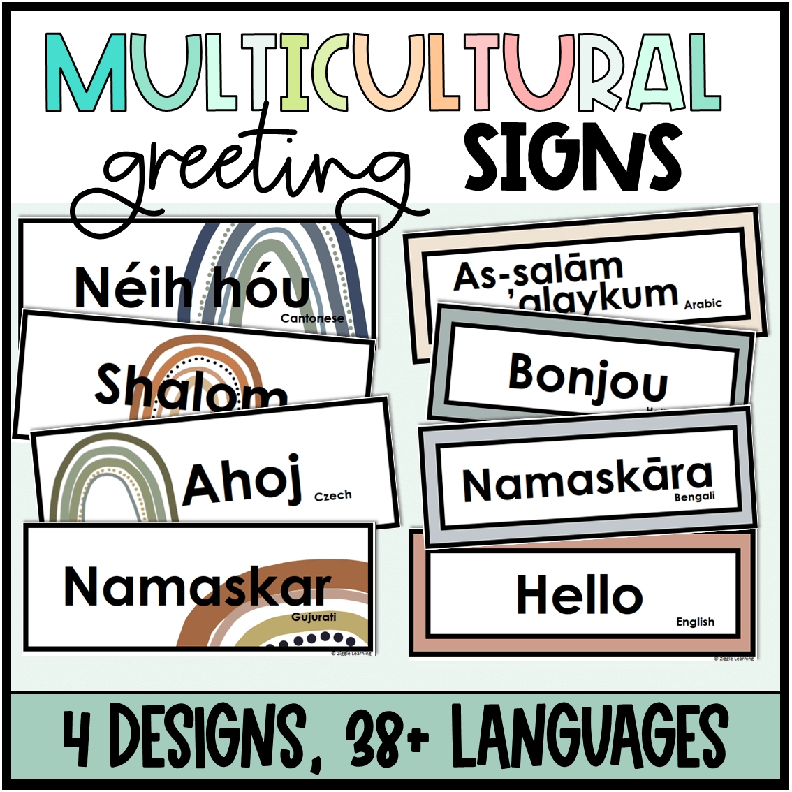Classroom Decor Celebrate Diversity Multicultural Multilingual Greeting Signs