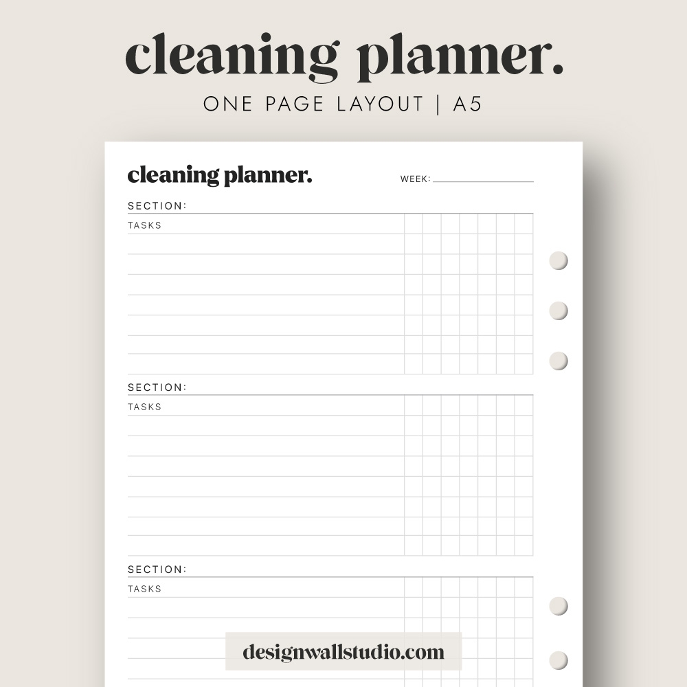 Free A5 Planner Task Printable