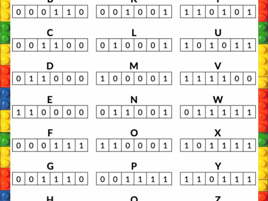 Coding Binary Alphabet With LEGO Mombrite