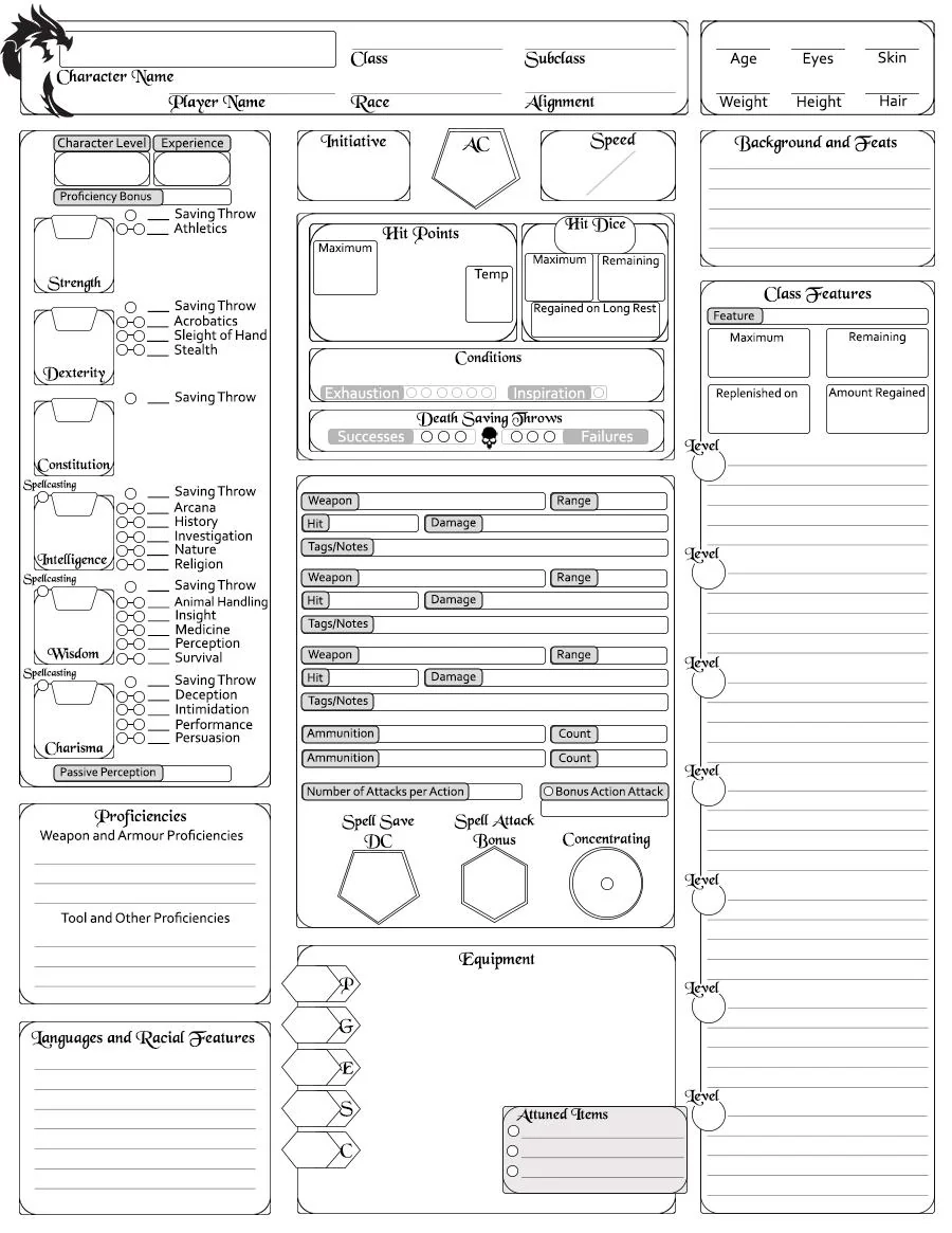 Free Printable D&D 3.5 Character Sheet Free Printable D&D 3.5 Character Sheet