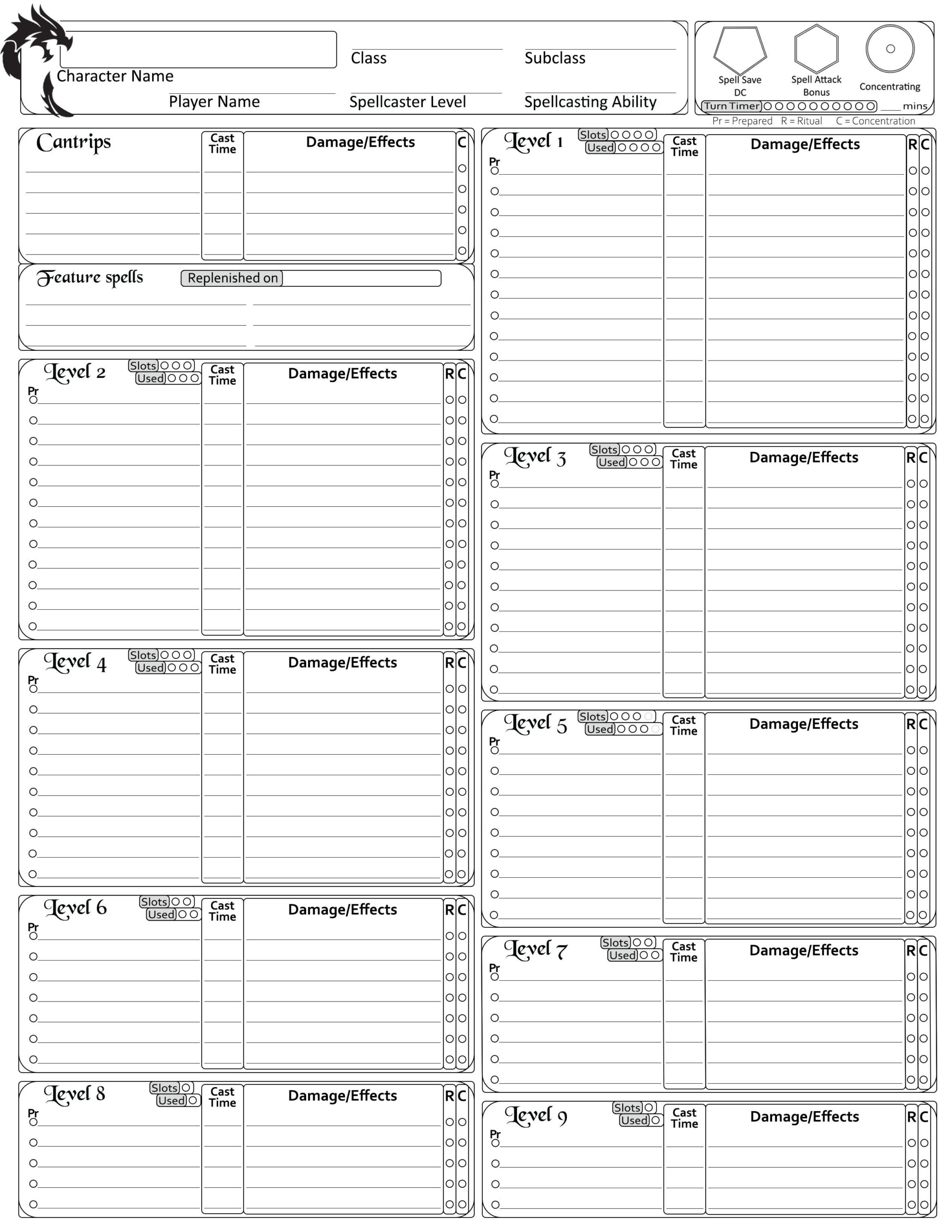 Complete Spell List 5e Pre Release Feedback OC R DnD