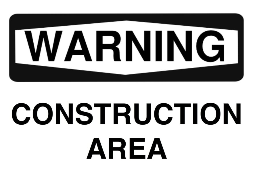 Construction Sign Warning Construction Area Etsy