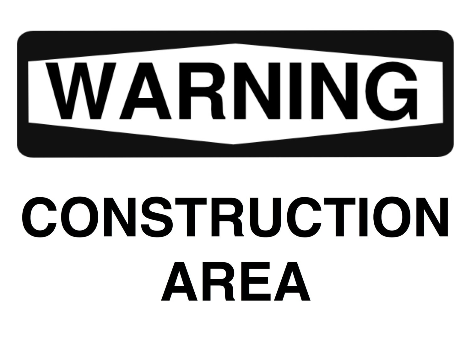 Construction Sign Warning Construction Area Etsy