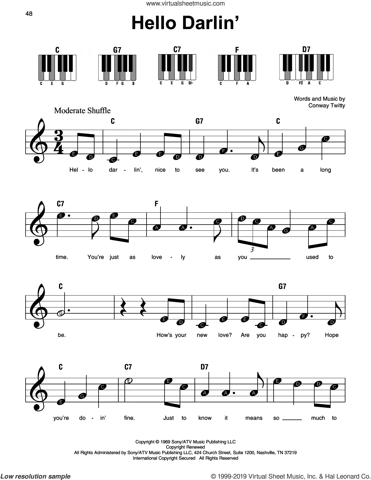 Conway Twitty Sheet Music To Download And Print