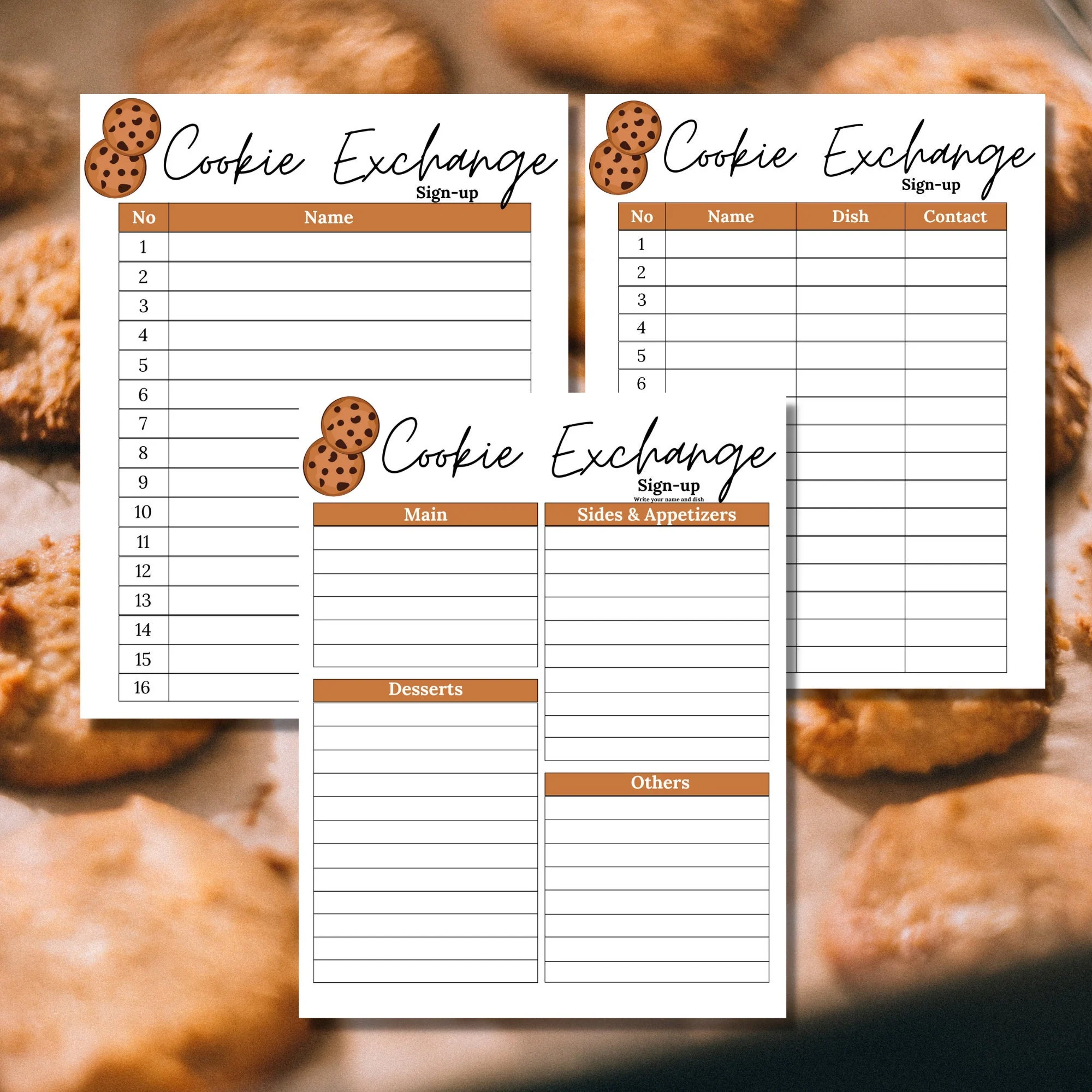 Cookie Exchange Sign Up Sheet Printable