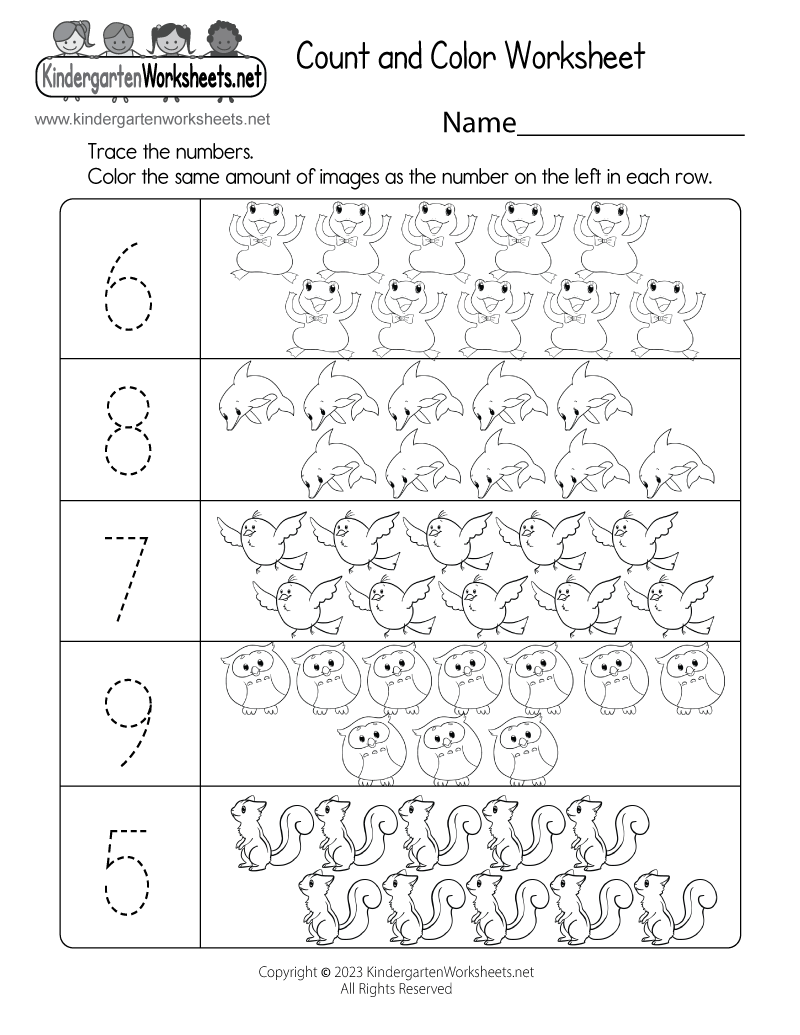 Printable Counting Sheets For Kindergarten