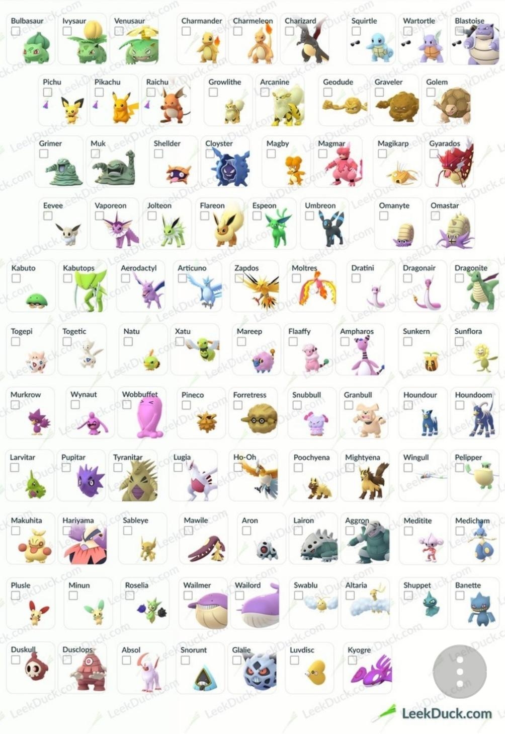 Current List Of All Available Shiny Pokemon R TheSilphRoad