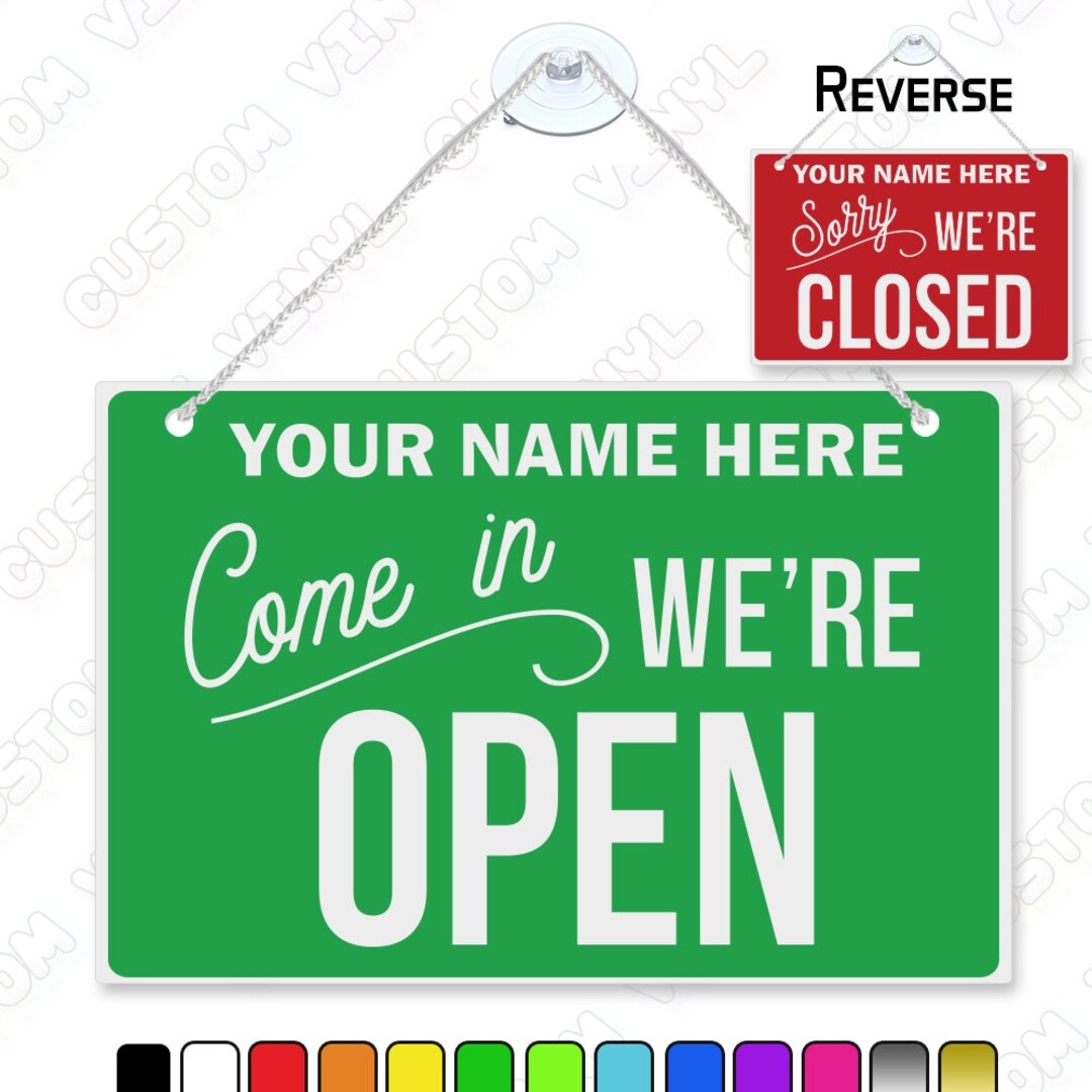 Open Closed Sign Customize Printable