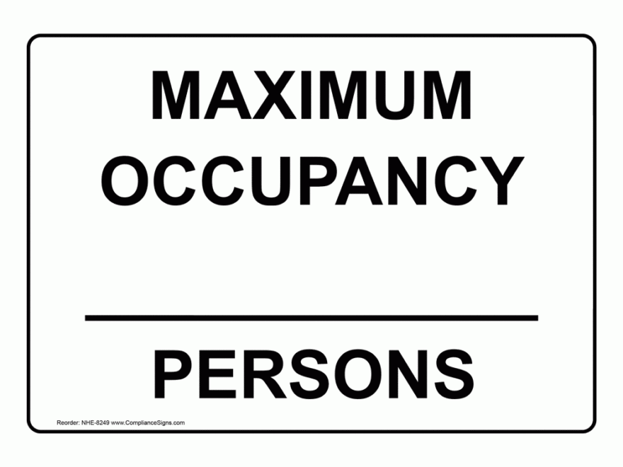 Custom Sign Custom Maximum Occupancy Persons
