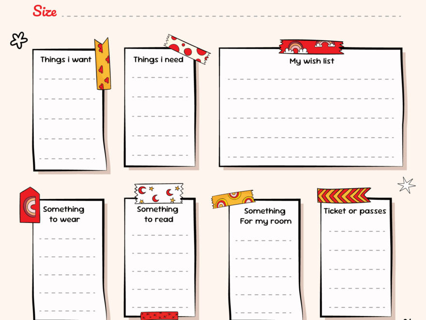 Cute Christmas Gift Wishlist Template WordLayouts