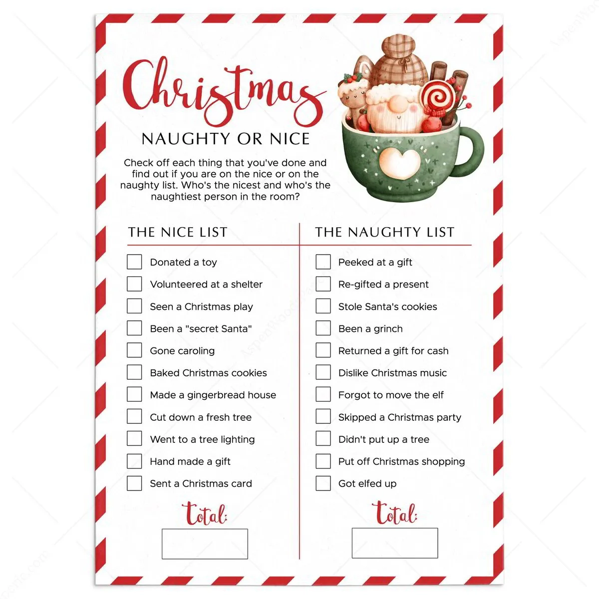 Printable Naughty Or Nice List
