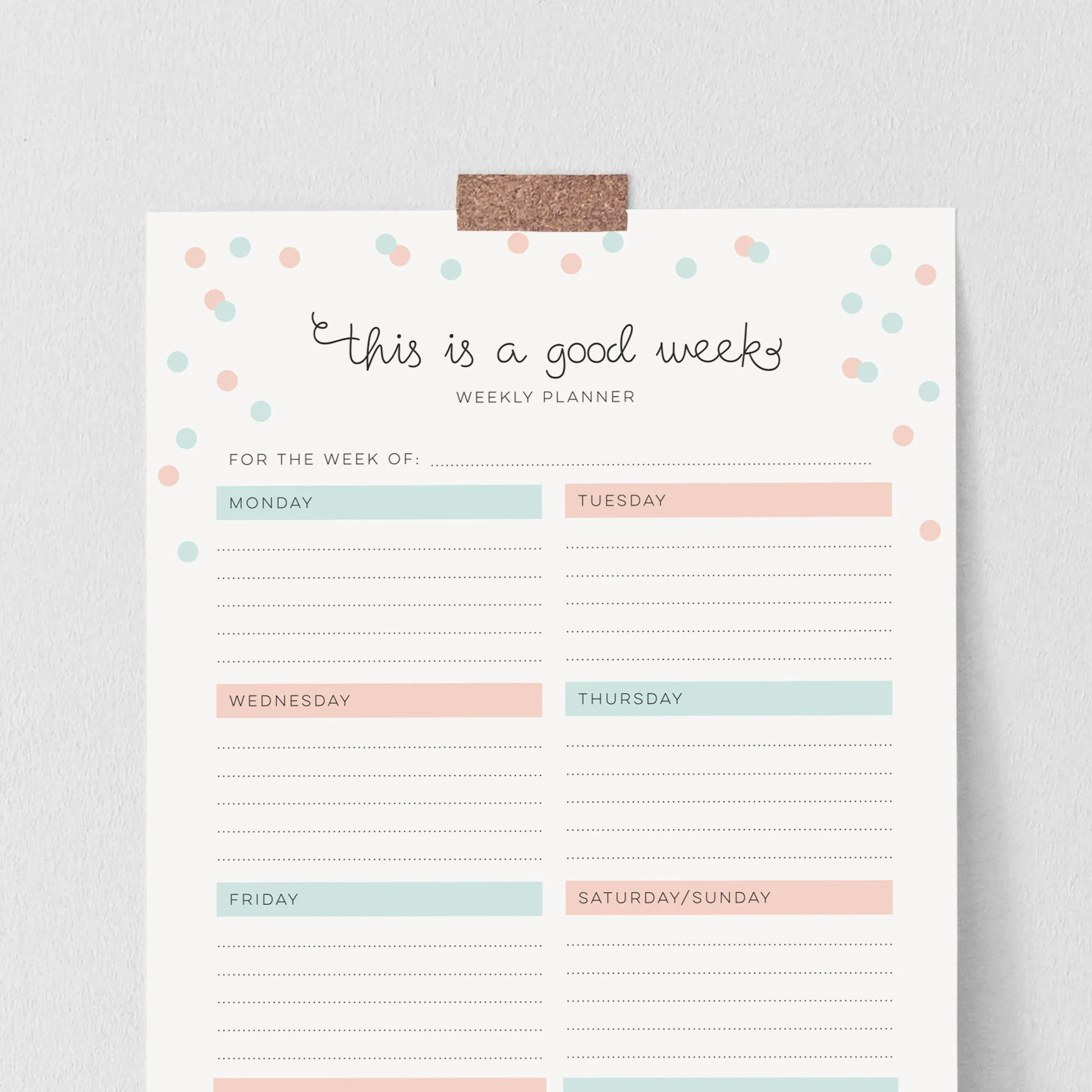 Cute Weekly Downloadable Planner Pages In A4 And US Letter Instant Download Weekly Organiser organizer Pages For You To Print Etsy