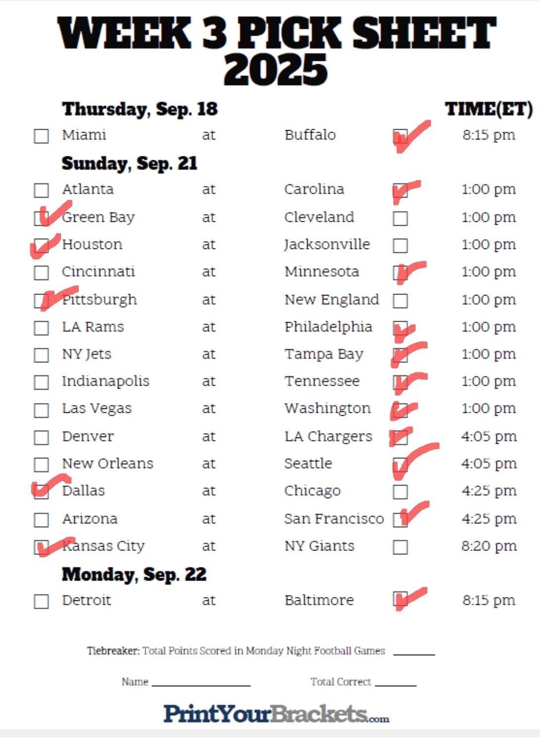 CWood ON Sports On X My NFL Week 3 Pick Sheet 21 11 So Far Through Week 2 Https t co MsI5RNBCiR X
