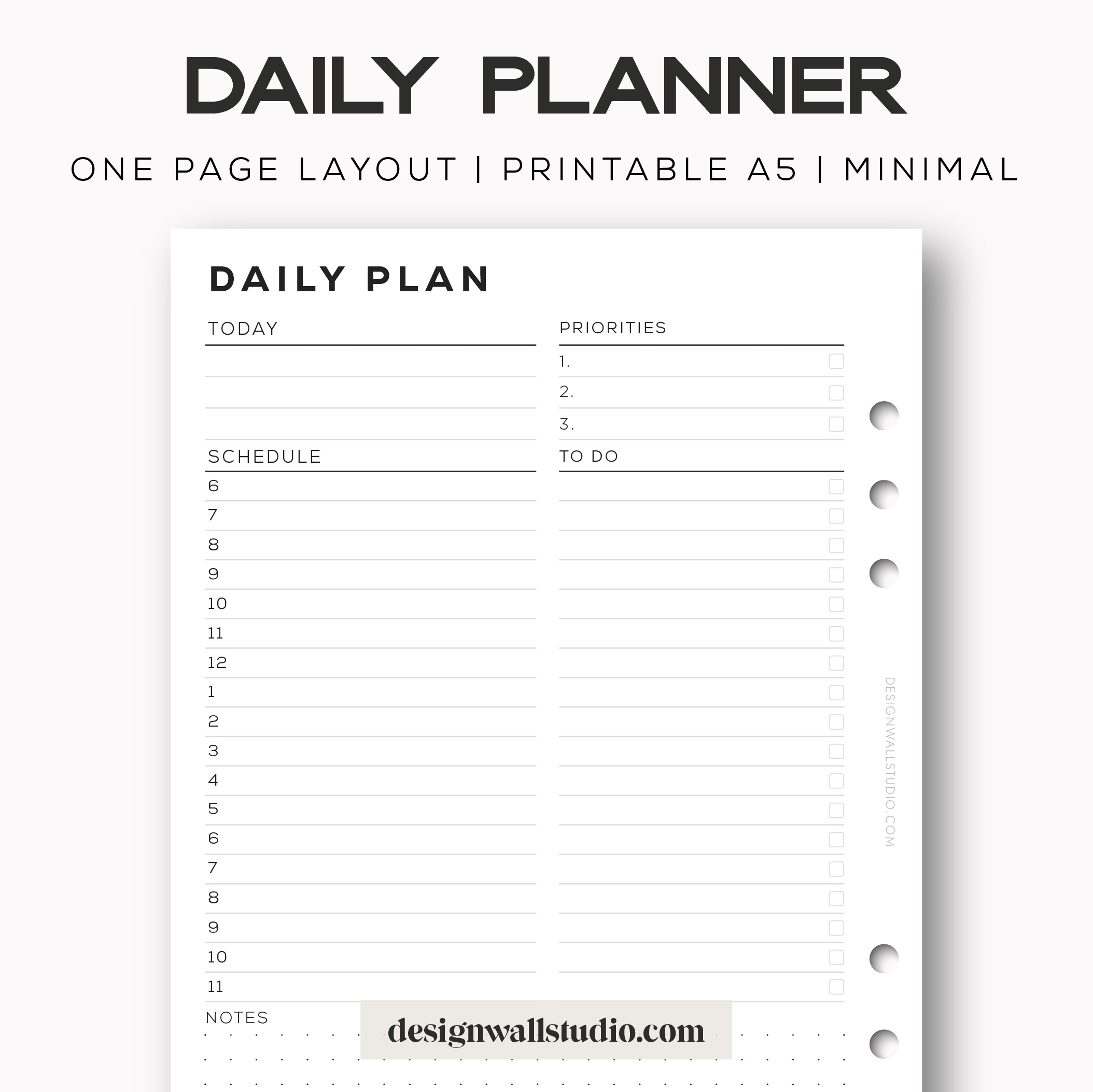 Free Daily Planner Printable A5