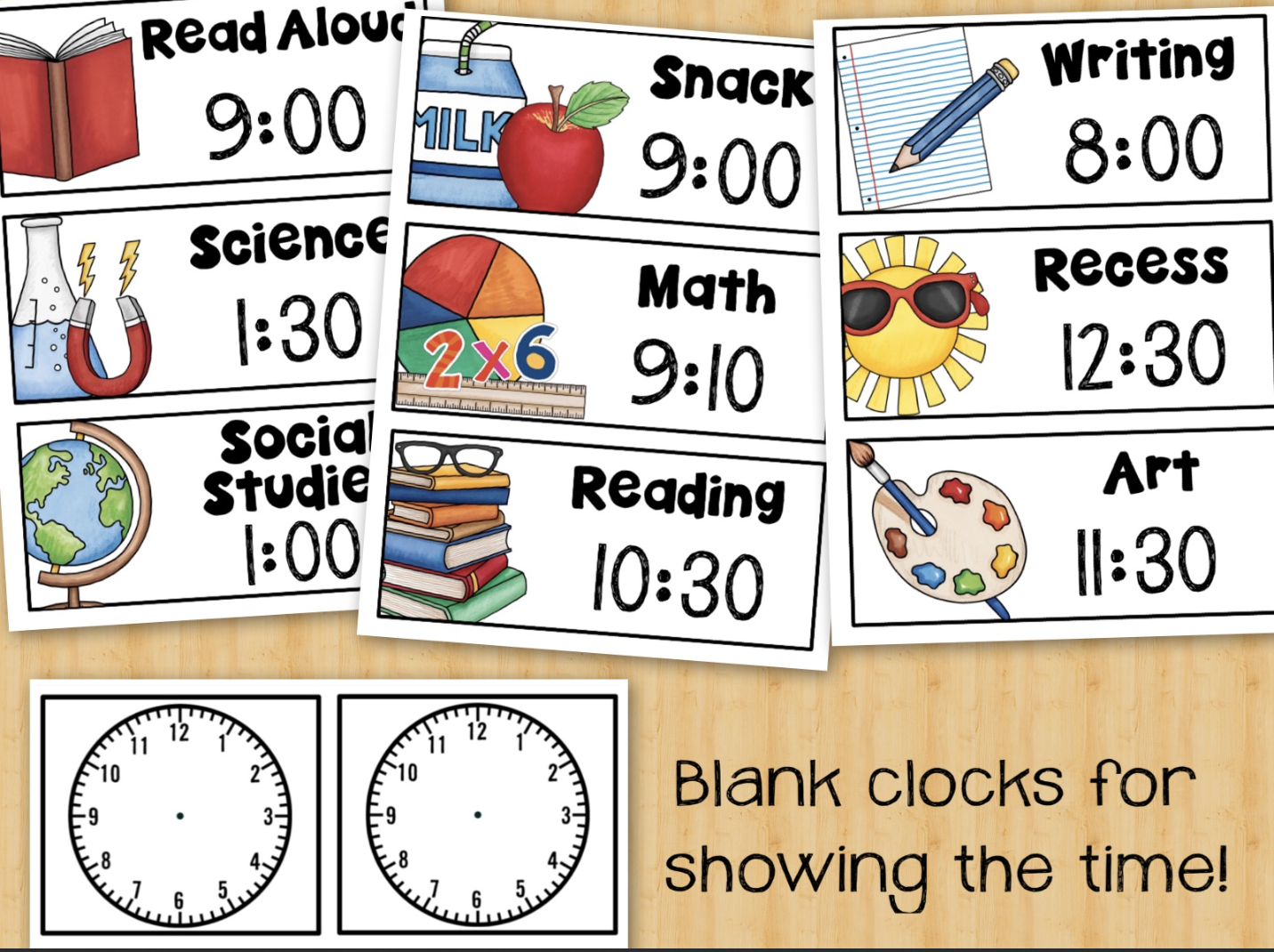 Daily Schedule Cards Editable W Clocks Made By Teachers