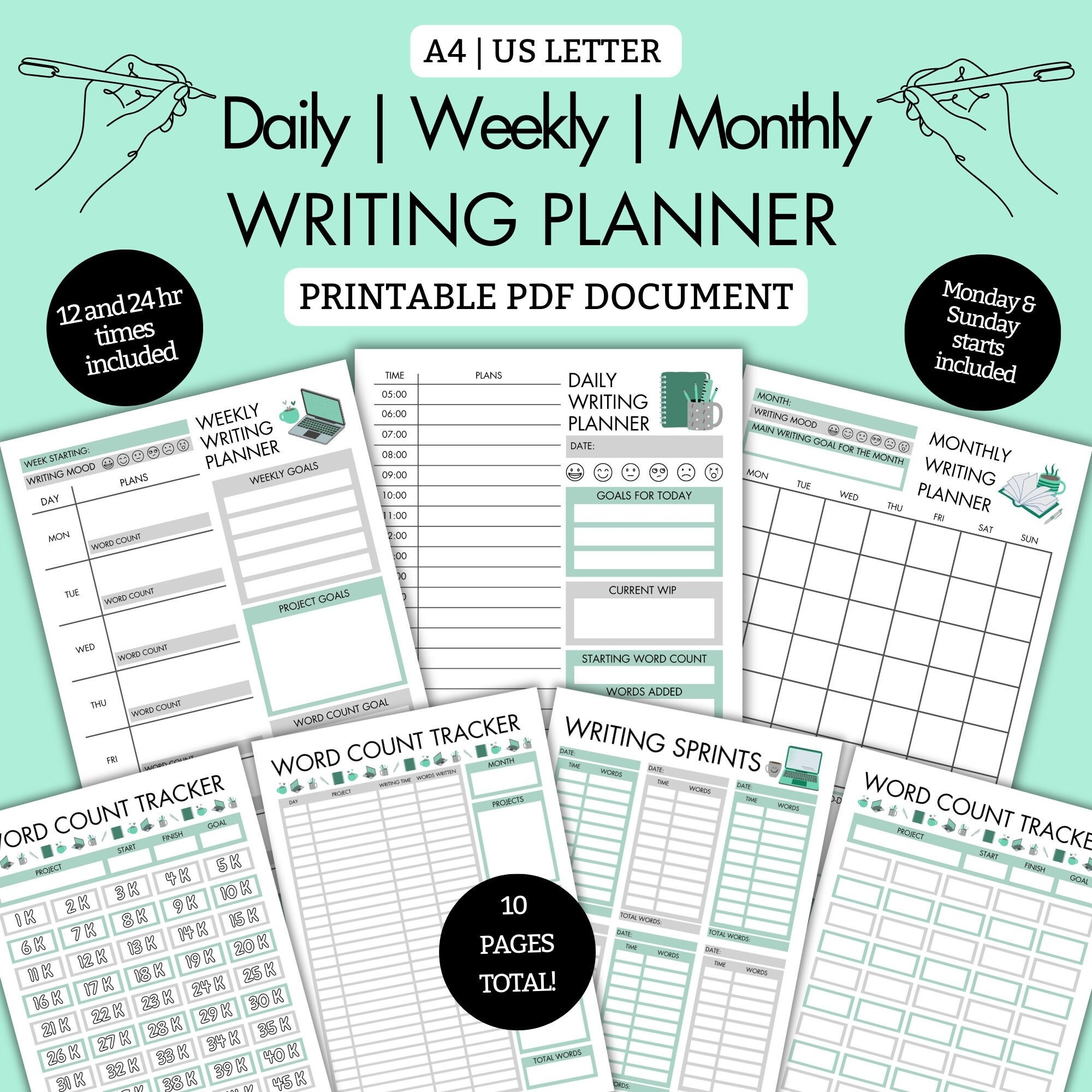 Printable Planners For Writers