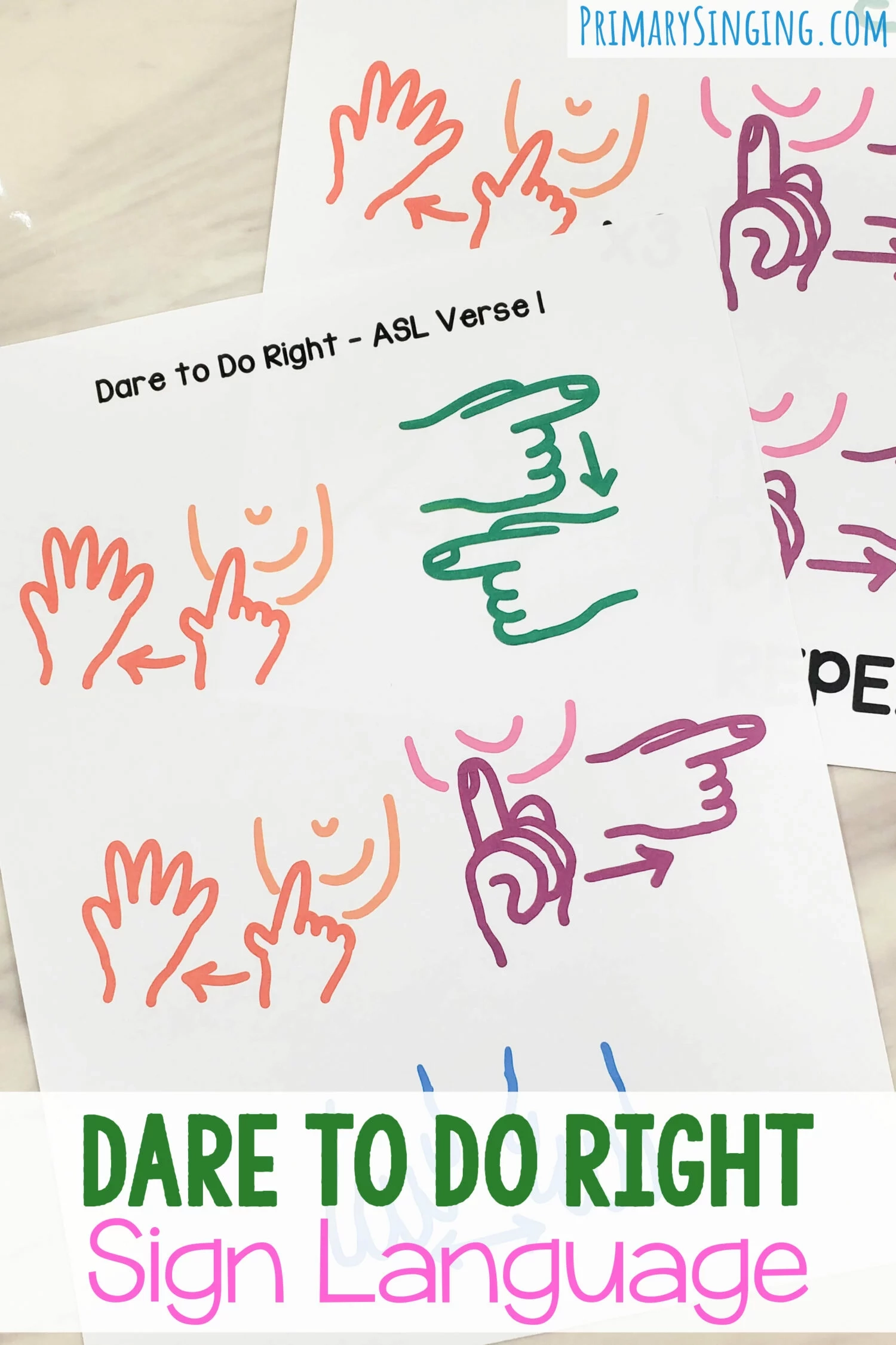 Dare To Do Right Sign Language Primary Singing