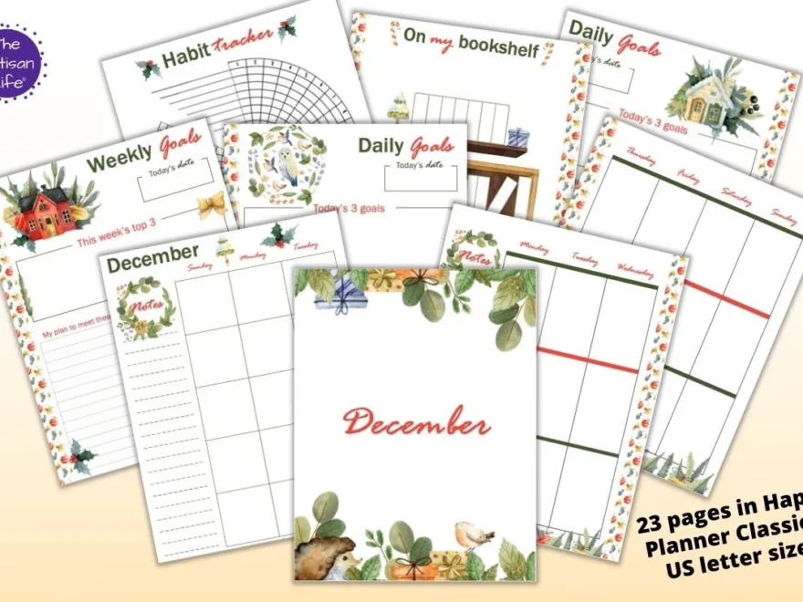 December Planner Printable Kit Happy Planner Classic US Letter The Artisan Life