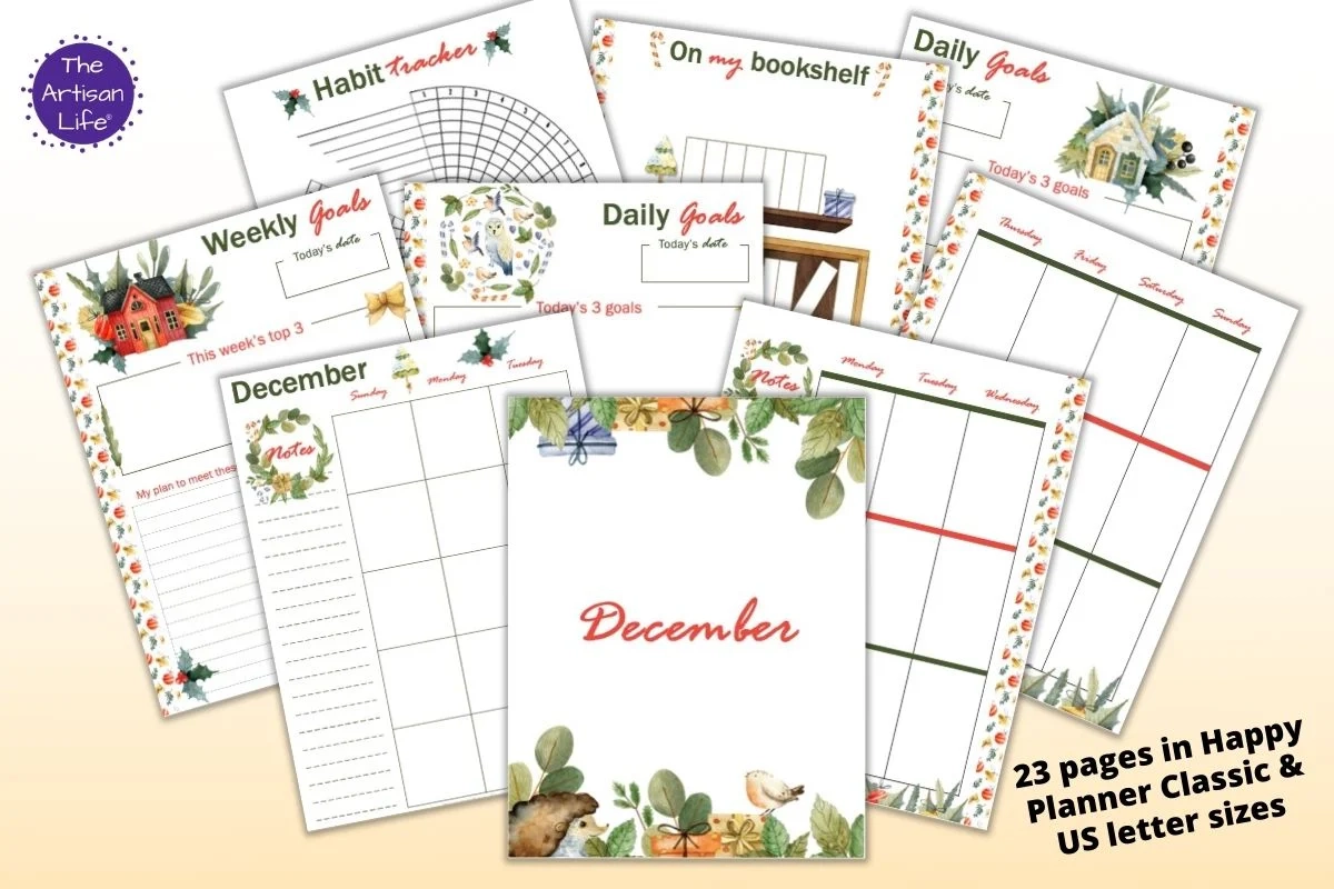 December Planner Printable Kit Happy Planner Classic US Letter The Artisan Life