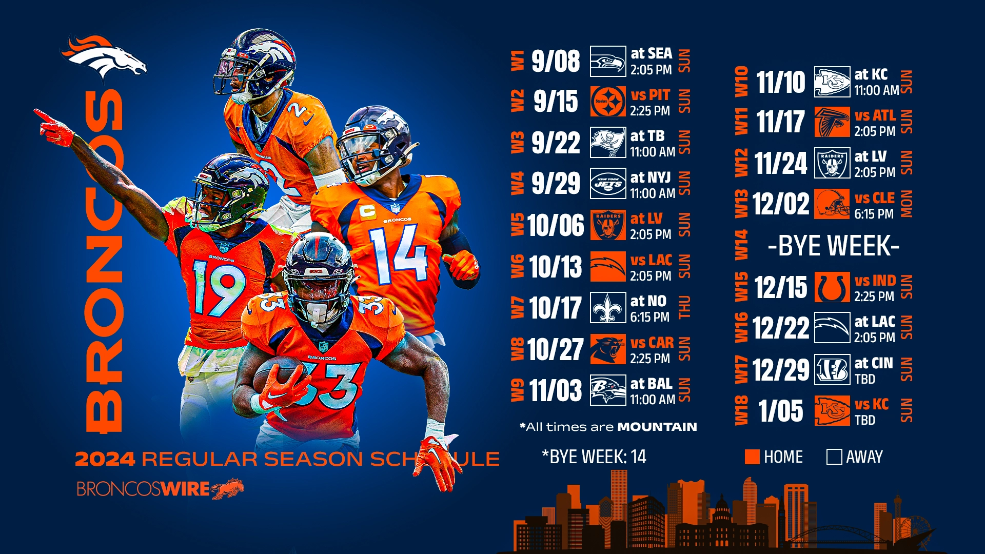 Denver Broncos Schedule Printable