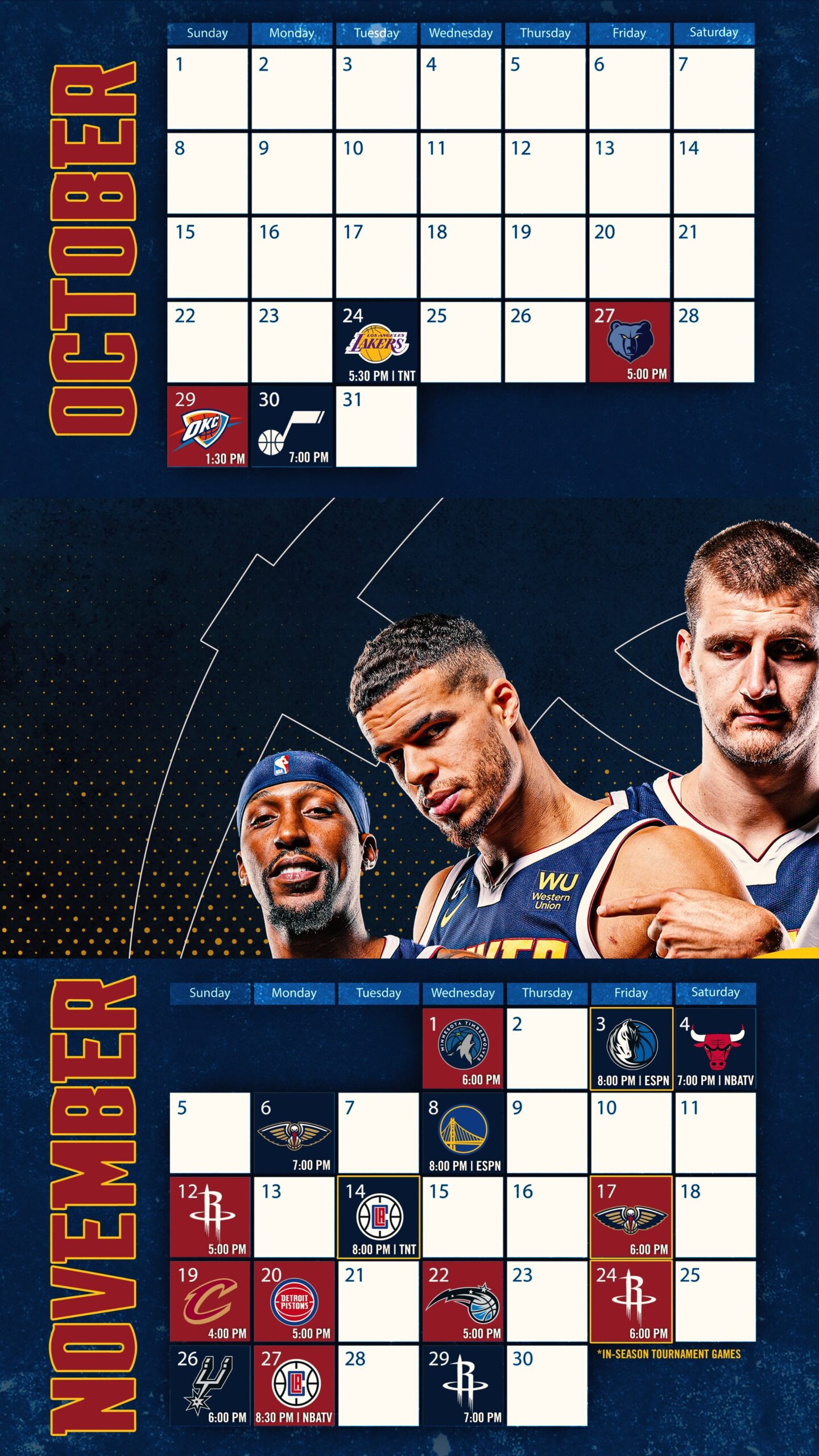 Denver Nuggets Schedule Printable