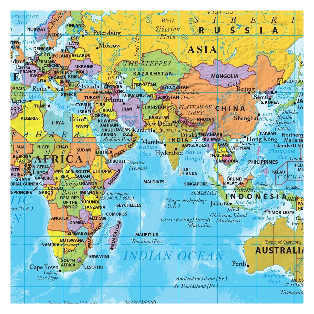 Detailed Printable World Map For Education And Geography Reference Ultimate Globes