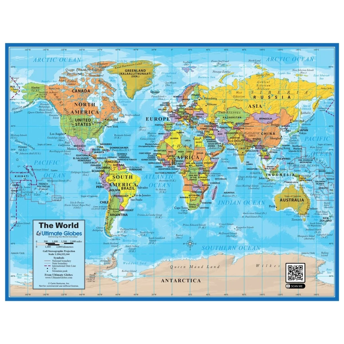 Detailed Printable World Map For Education And Geography Reference Ultimate Globes