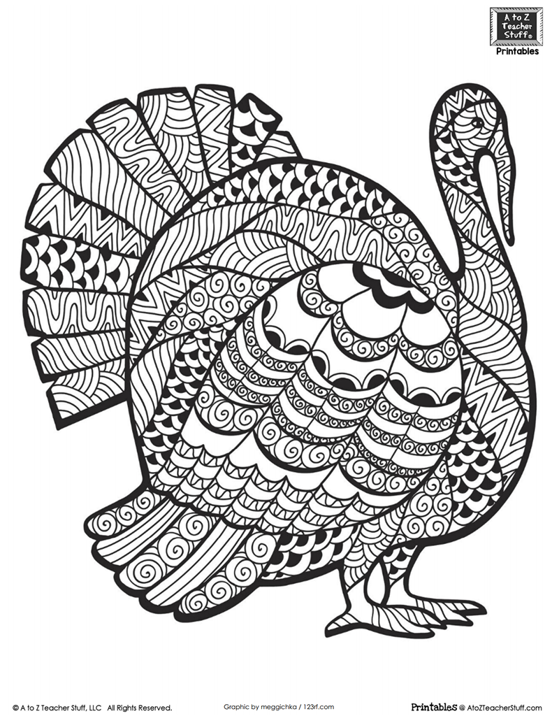 Free Printable Turkey Color Sheet Page